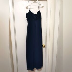 ASPEED NAVY BLUE VINTAGE LONG DRESS